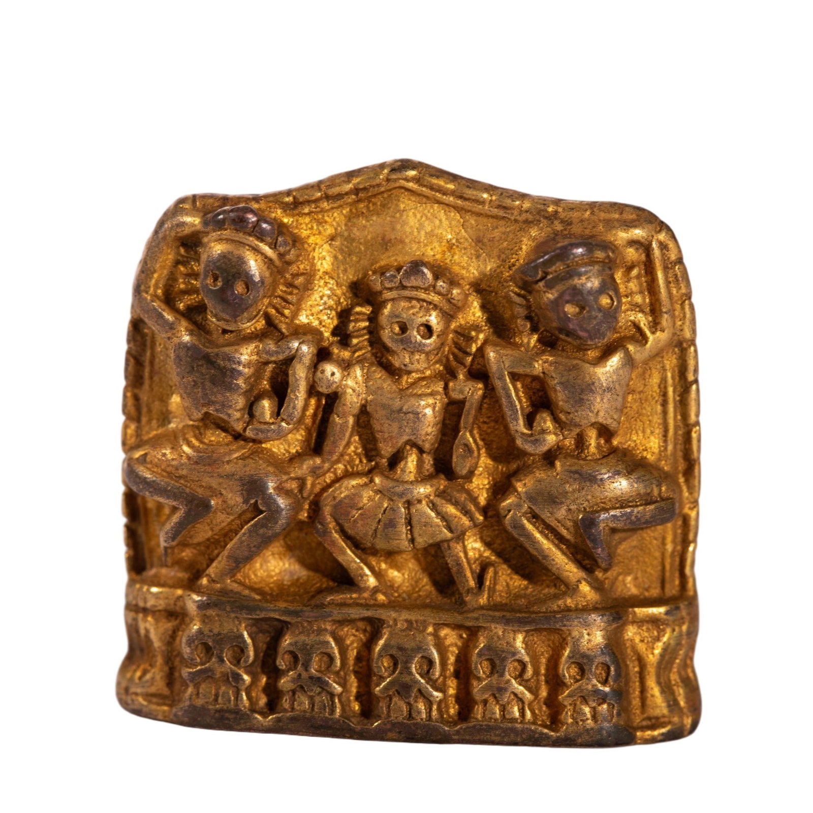 Chinese Gilt Bronze Tibetan Citipati Plaque (1 of 5)