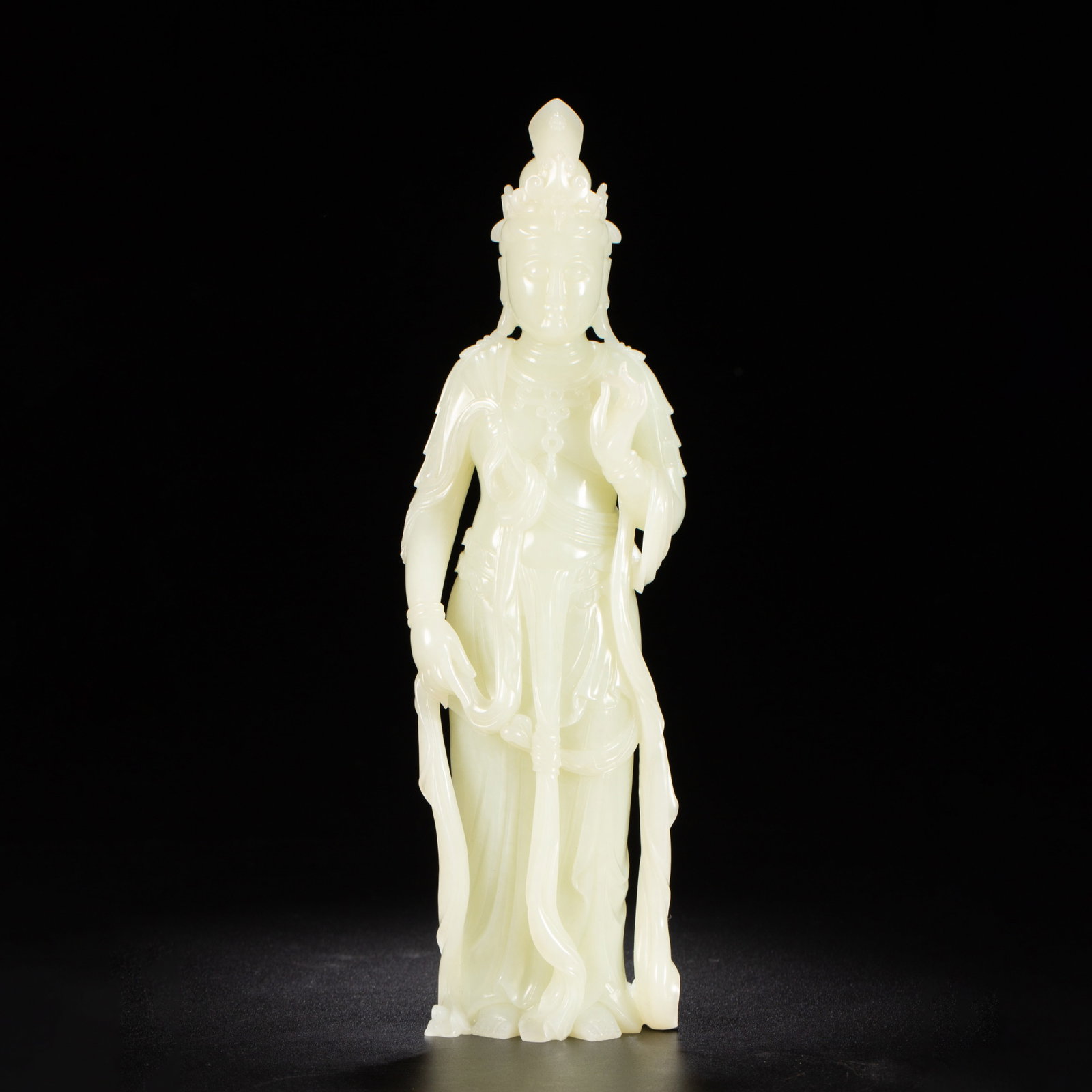 Chinese Hetian Jade Guanyin Statue (1 of 9)