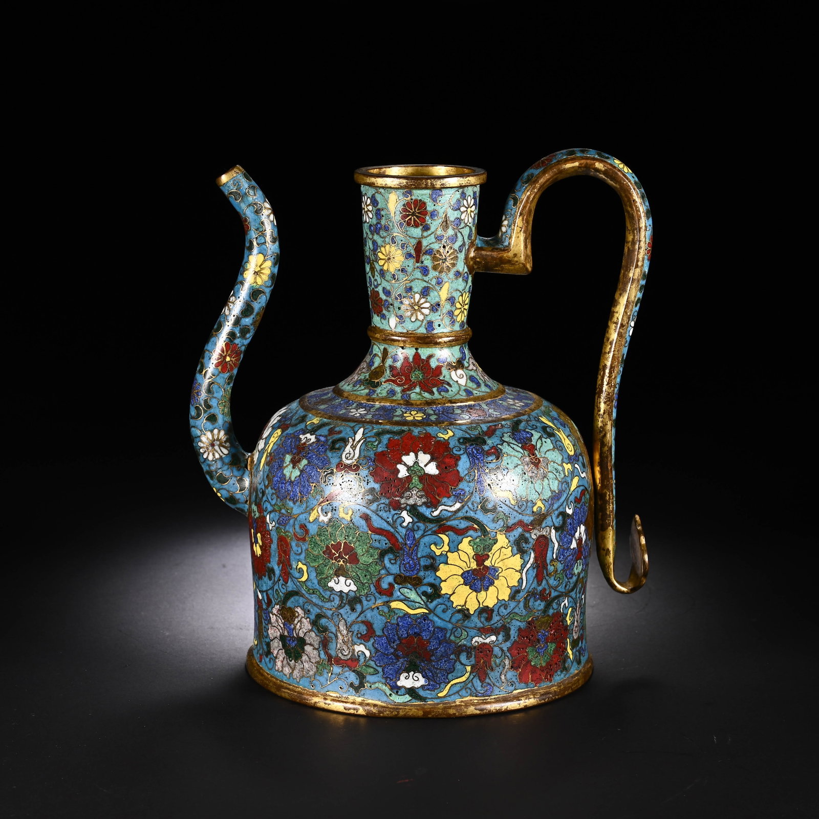 Chinese Gilt-Bronze Cloisonne Floral Ewer (1 of 10)