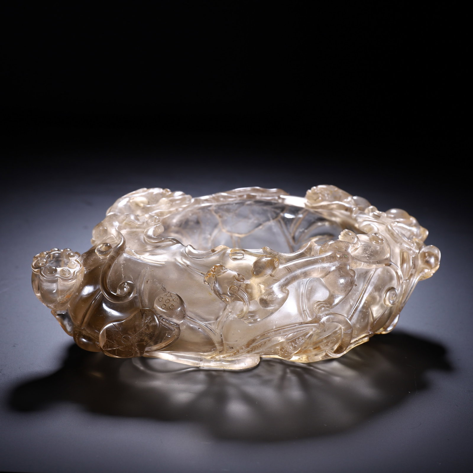 Chinese Rock Crystal Carved Lotus Brush Washer (1 of 9)