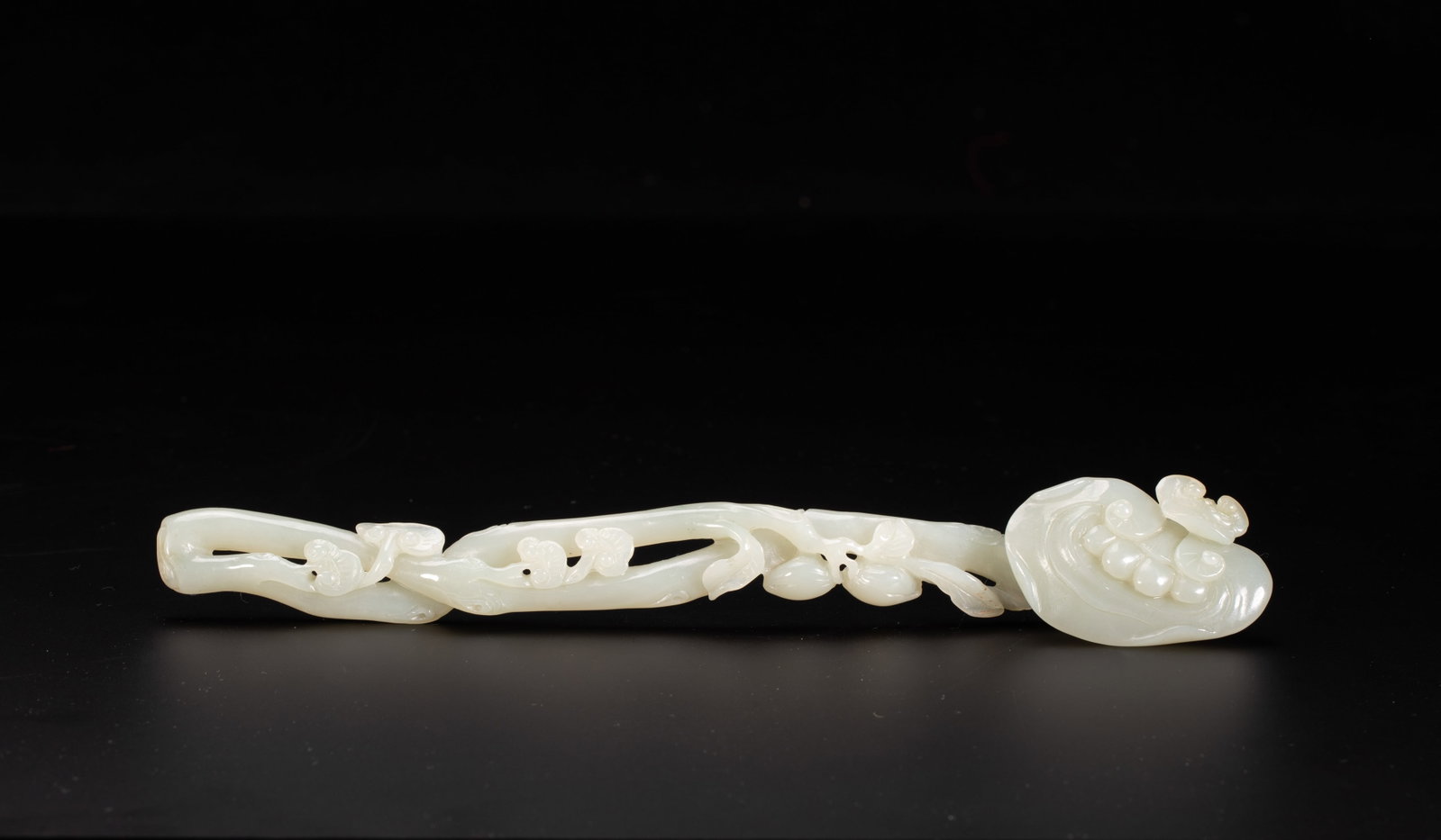 Chinese Hetian White Jade Lingzhi Ruyi Scepter (1 of 9)
