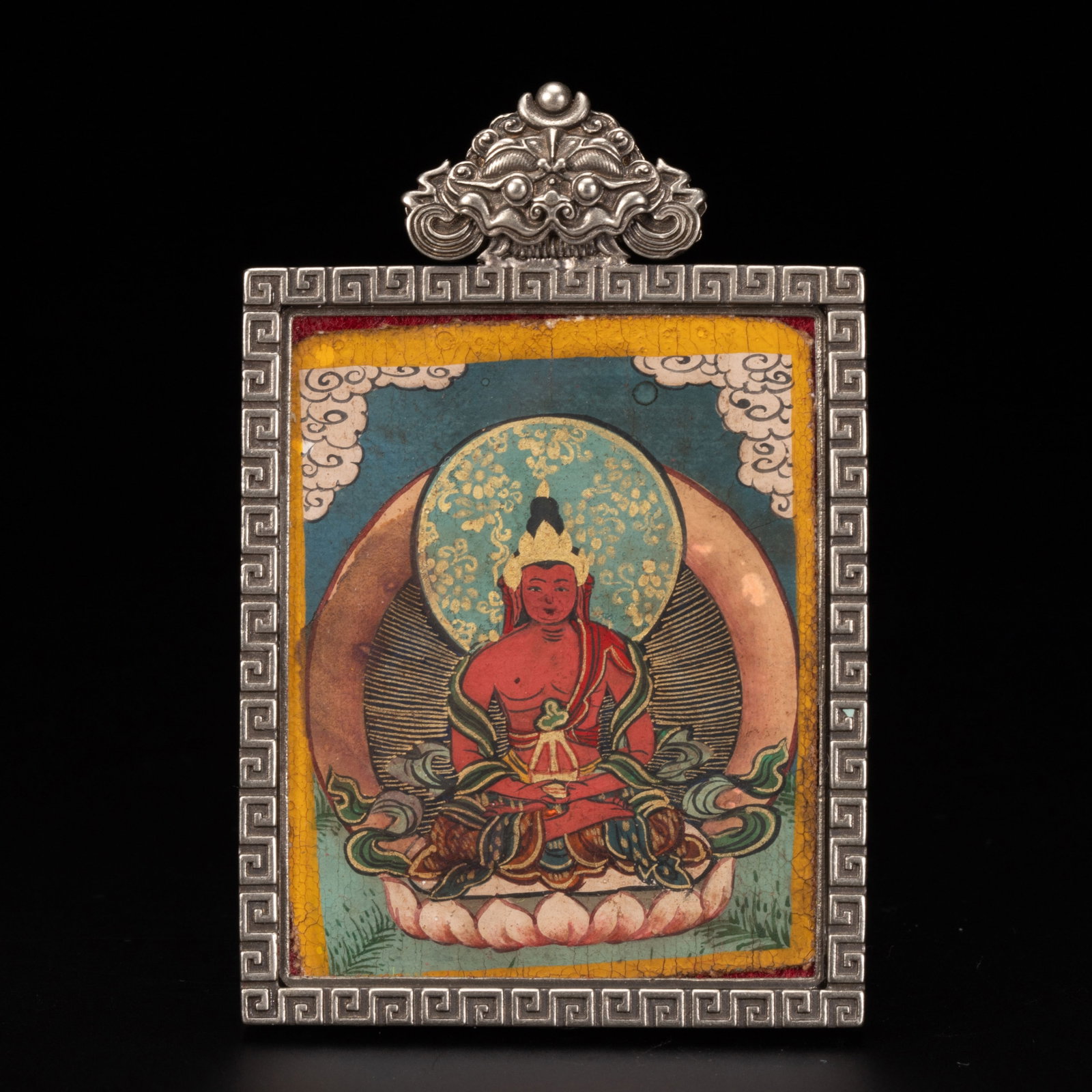 Chinese Tibetan Silver Framed Thangka Pendant (1 of 7)