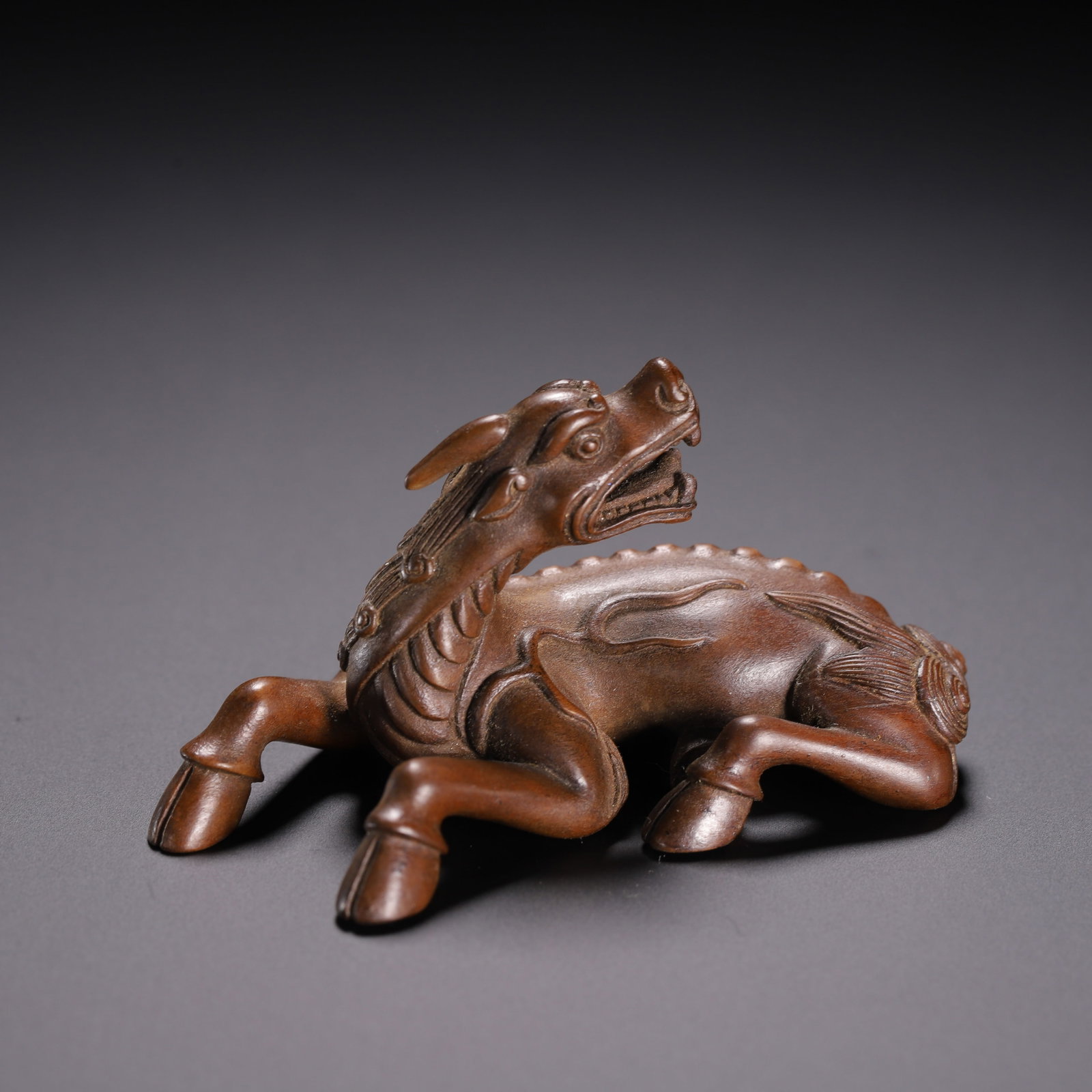 Chinese Boxwood Carved Mythical Beast Ornament (1 of 9)