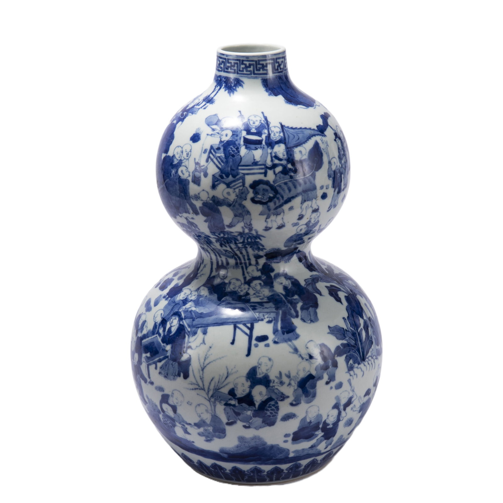 A CHINESE BLUE AND WHITE PORCELAIN DOUBLE-GOURDS VASE (1 of 9)