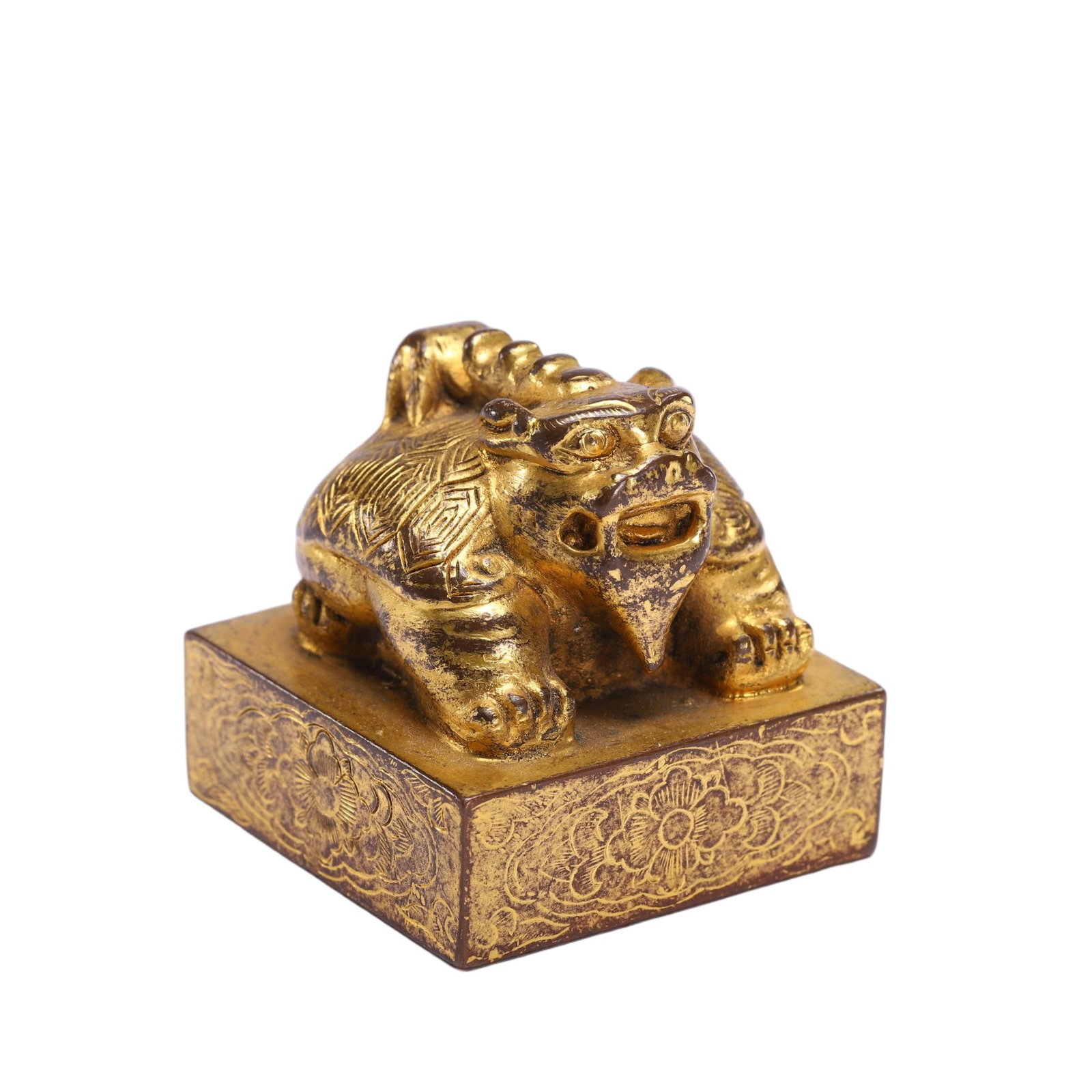 Chinese Gilt Bronze Tortoise Seal (1 of 9)