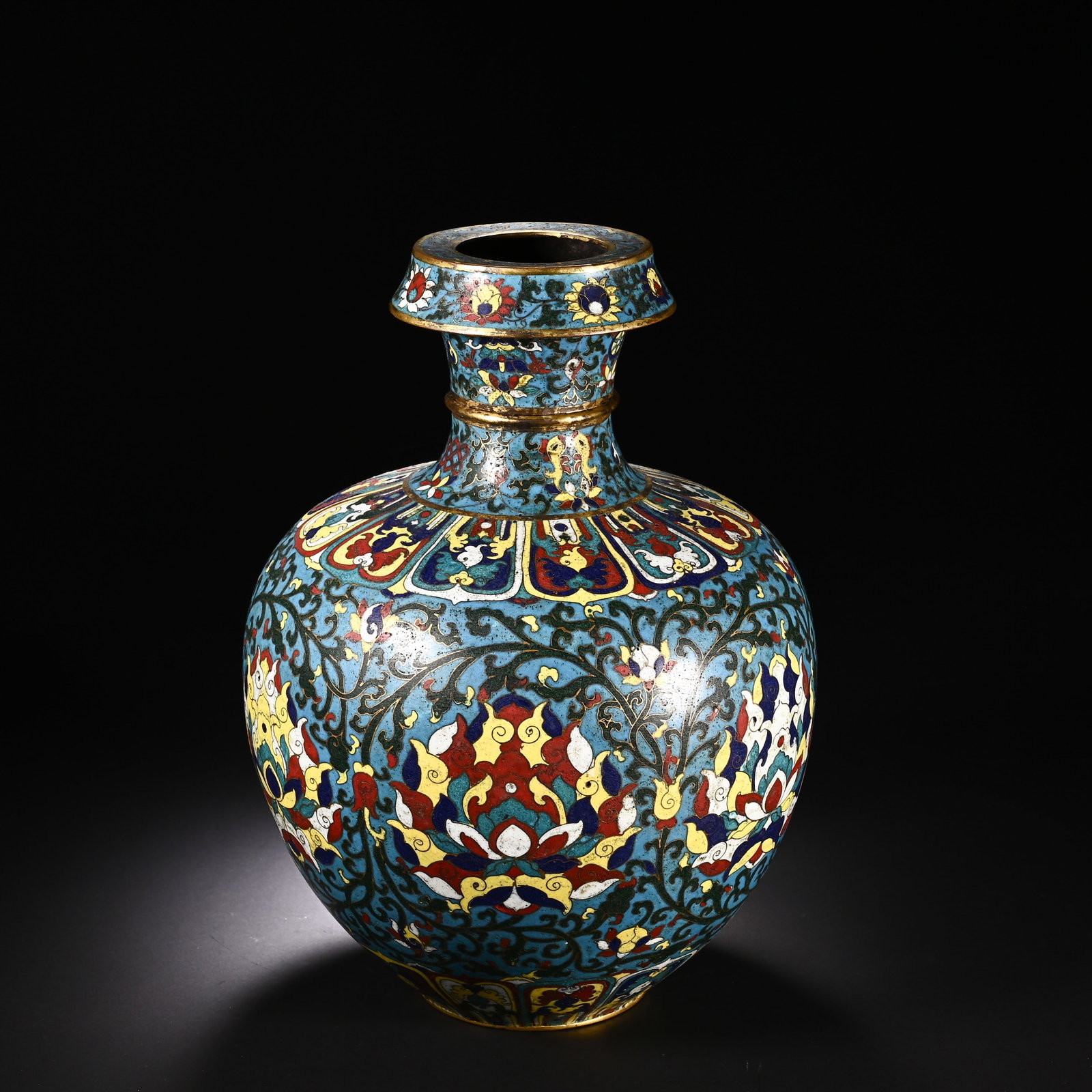 Chinese Gilt-Bronze Cloisonne Floral Vase (1 of 8)