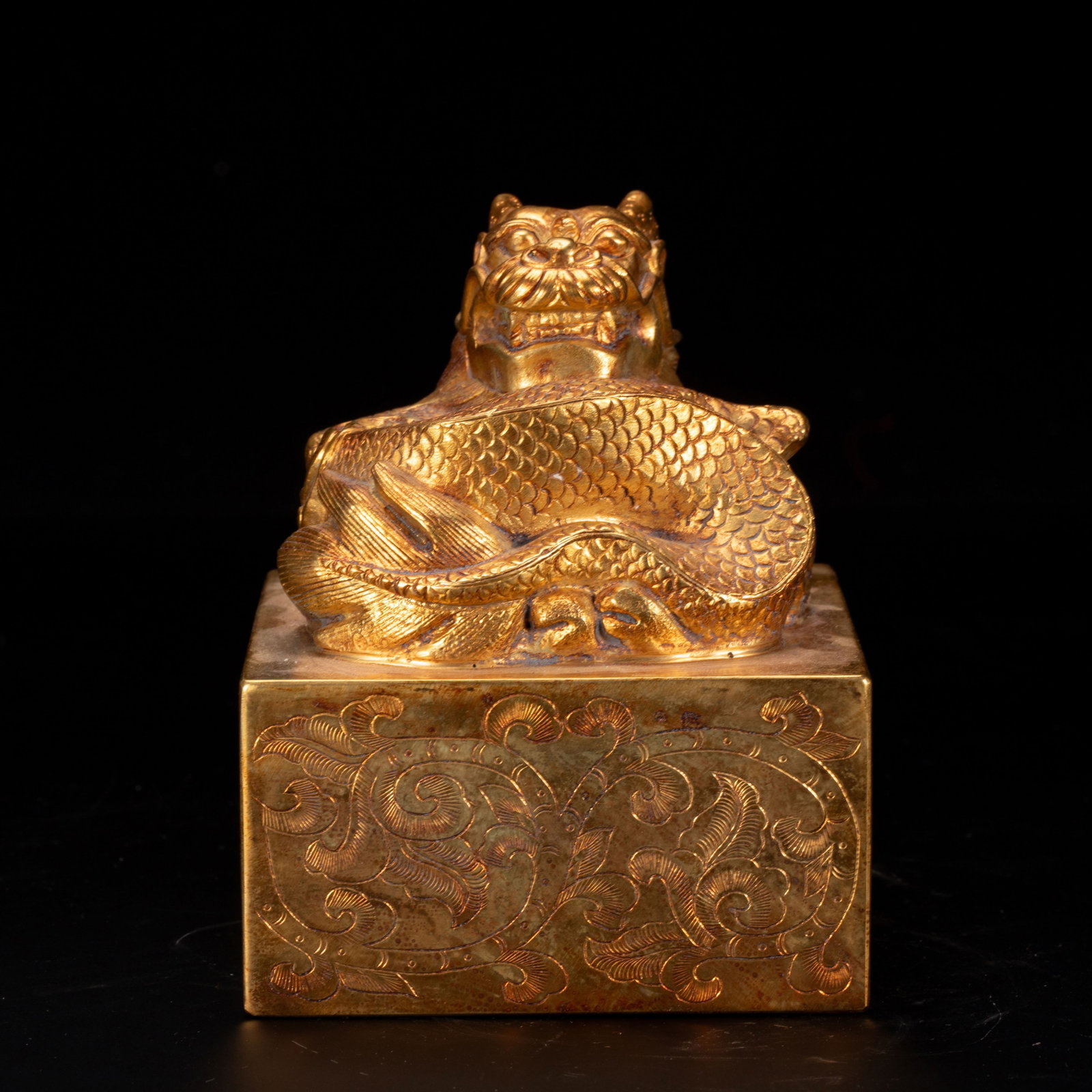 Chinese Gilt Bronze Dragon Seal (1 of 9)