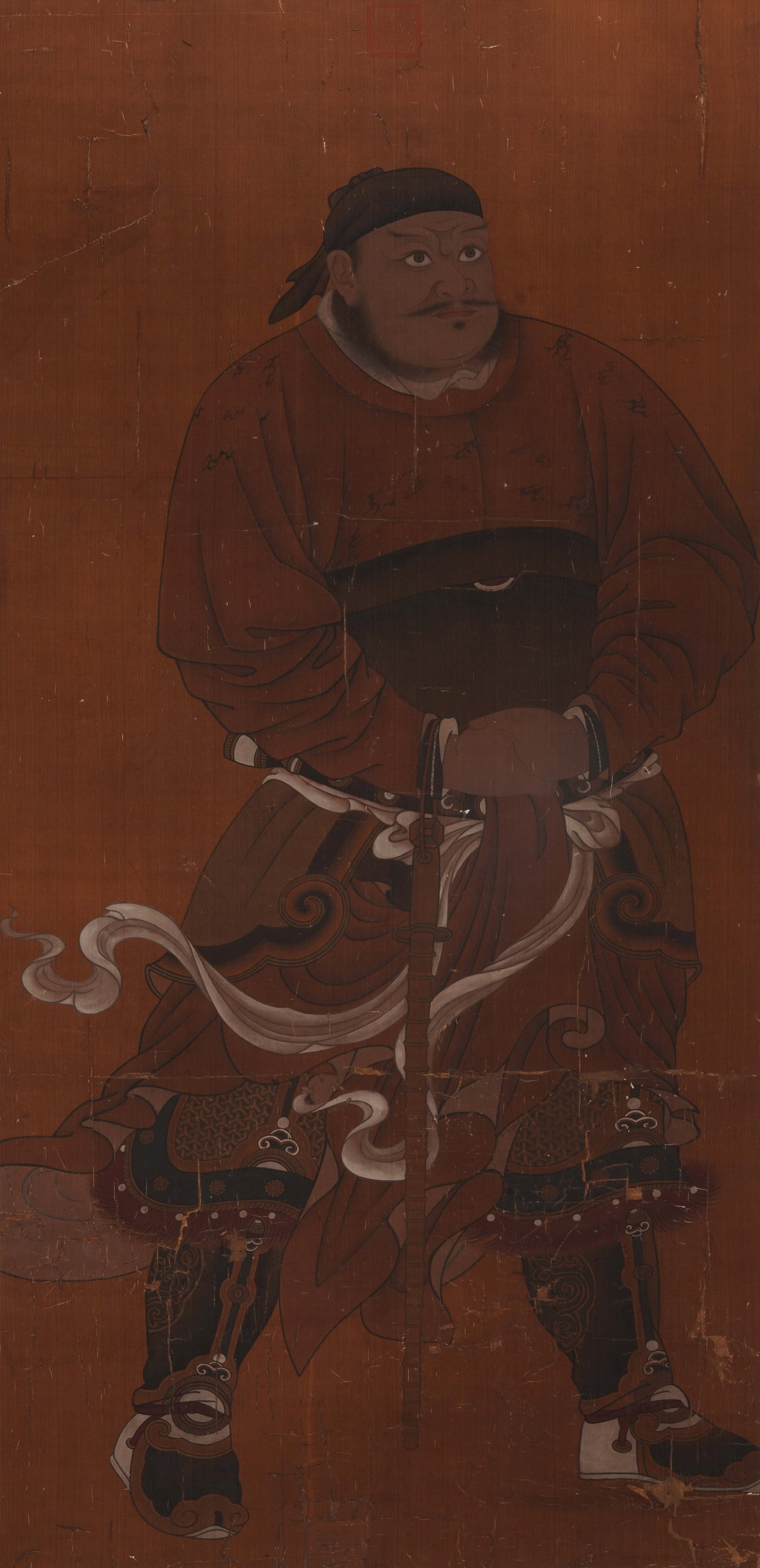 A CHINESE PAINTING OF A WARRIOR, ANONYMOUS (1 of 5)