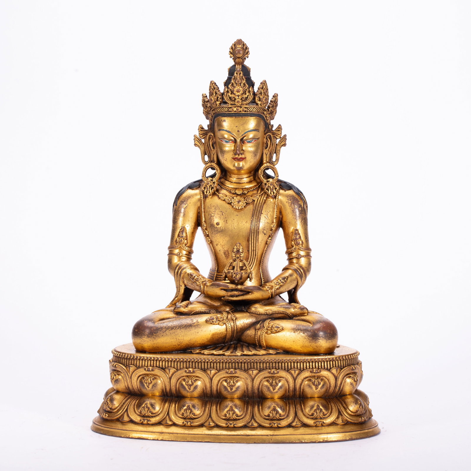Chinese Gilt Bronze Statue of Amitayus Buddha (1 of 11)