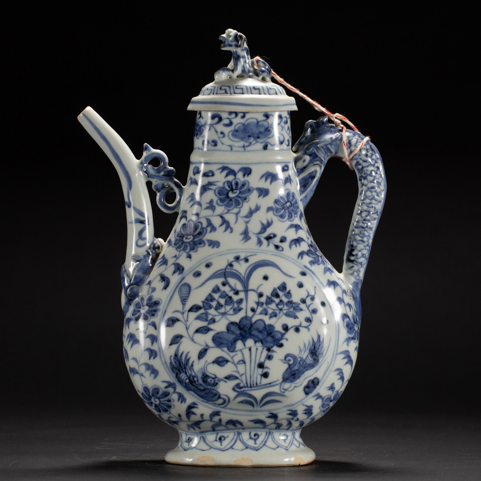 Chinese Blue and White Floral Ewer (1 of 8)