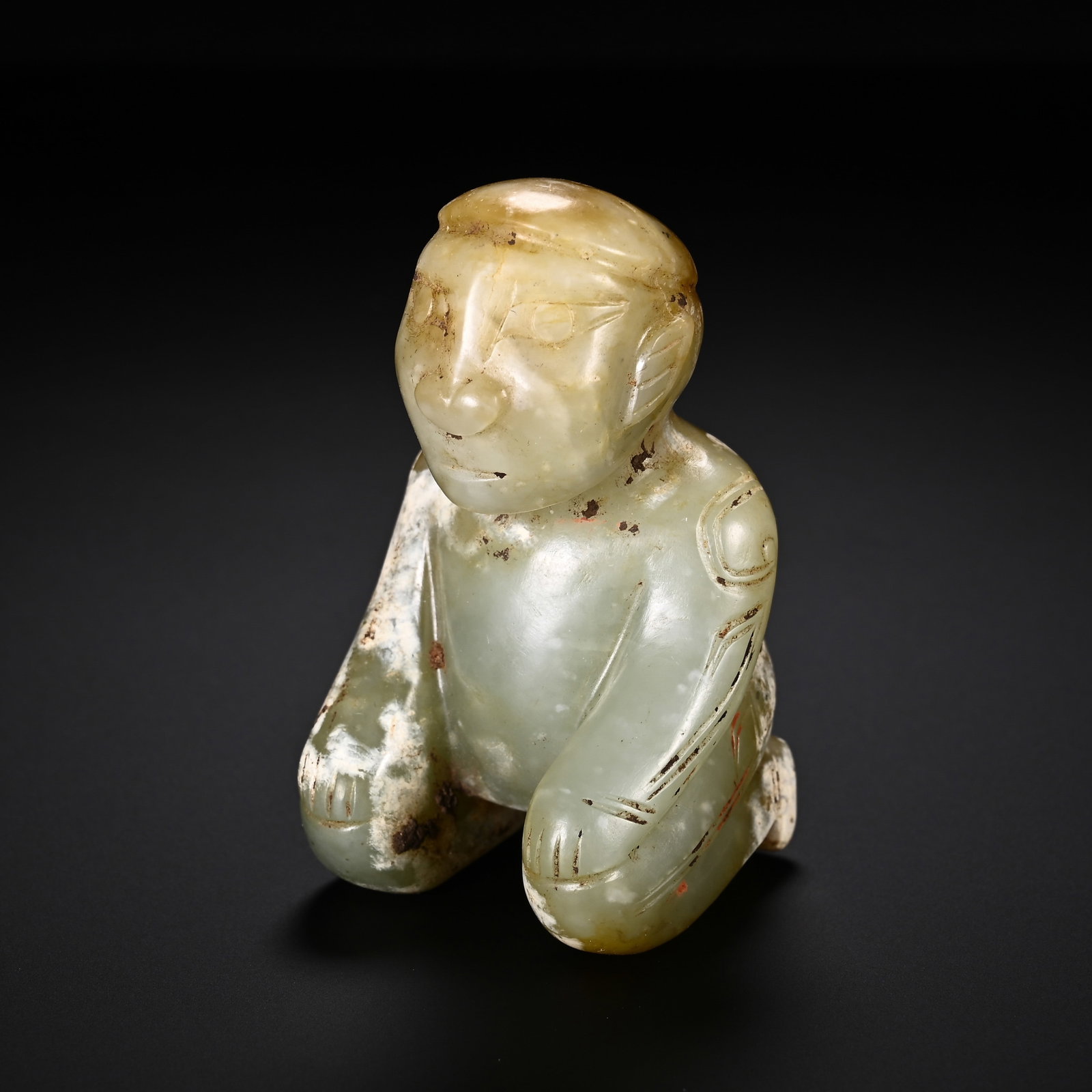 Chinese Hetian Jade Kneeling Figure (1 of 7)