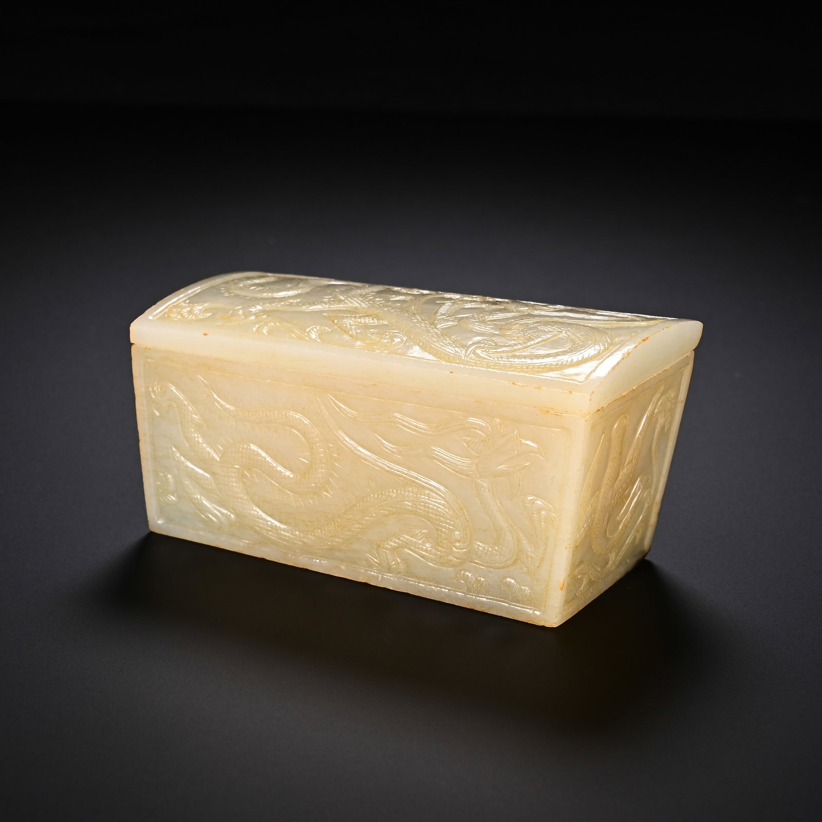 Chinese Hetian Jade Dragon Pattern Reliquary Casket (1 of 8)