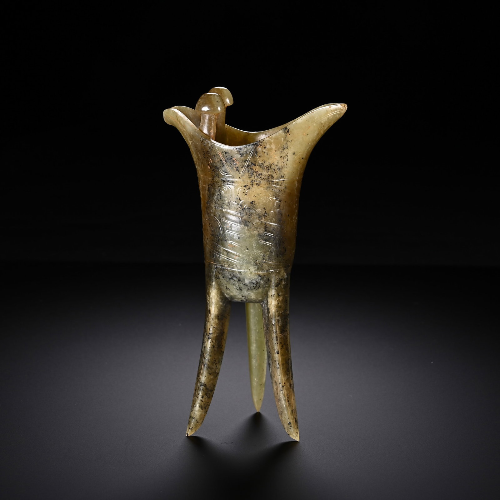 Chinese Hetian Jade Jue Libation Cup (1 of 9)