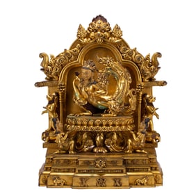Chinese Gilt Bronze Buddhist Shrine