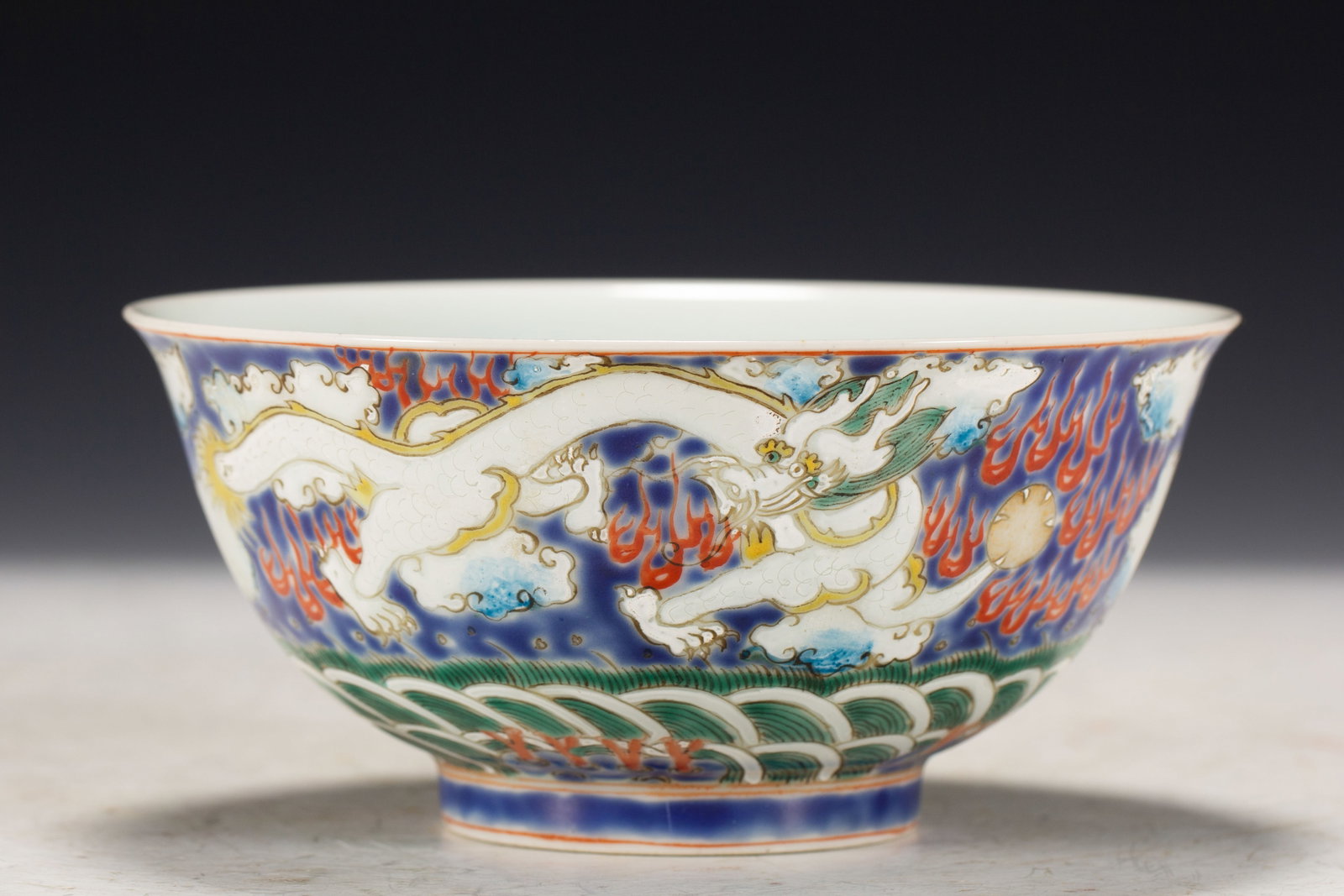 Chinese Wucai Dragon Bowl (1 of 6)