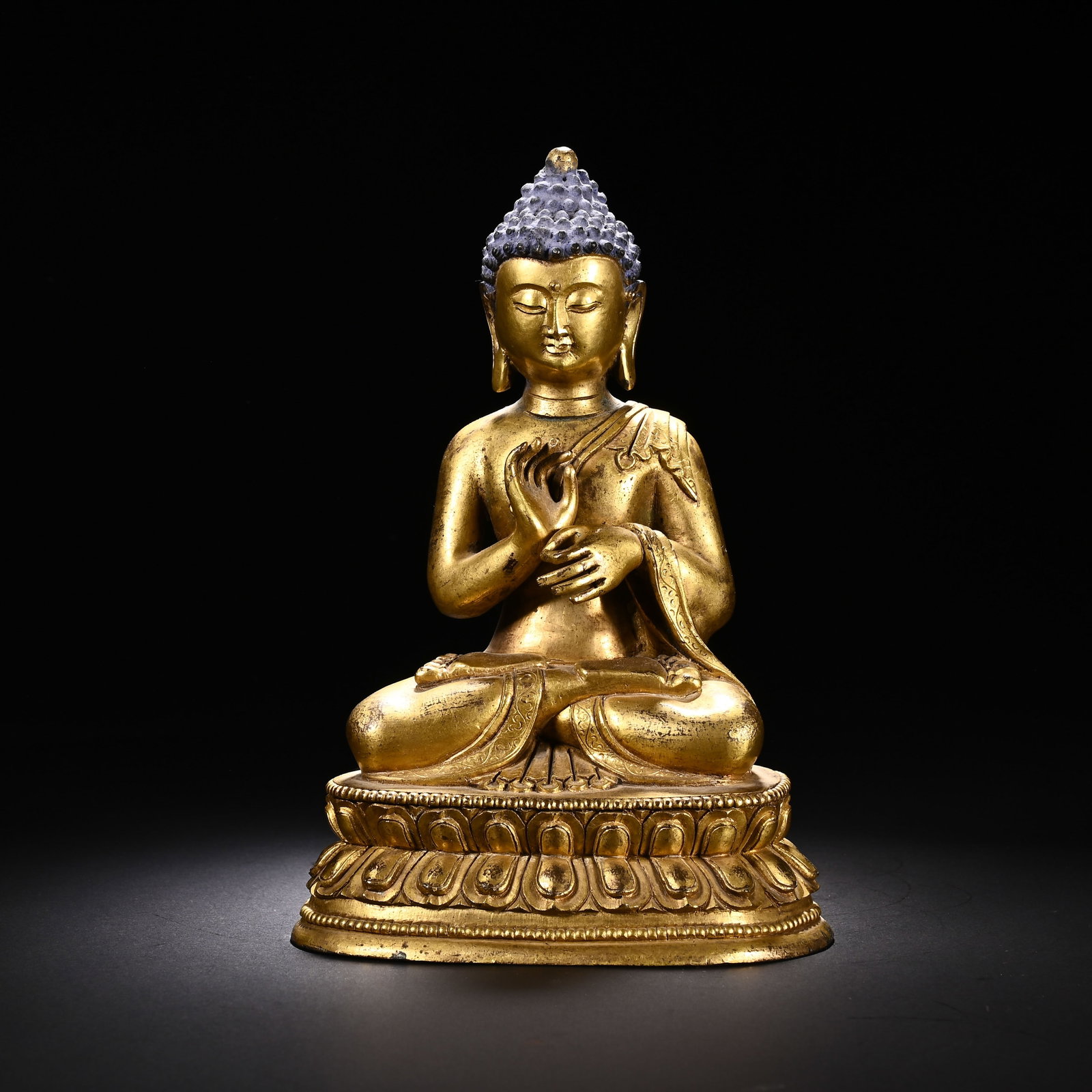 Chinese Gilt-Bronze Seated Buddha Statue (1 of 8)