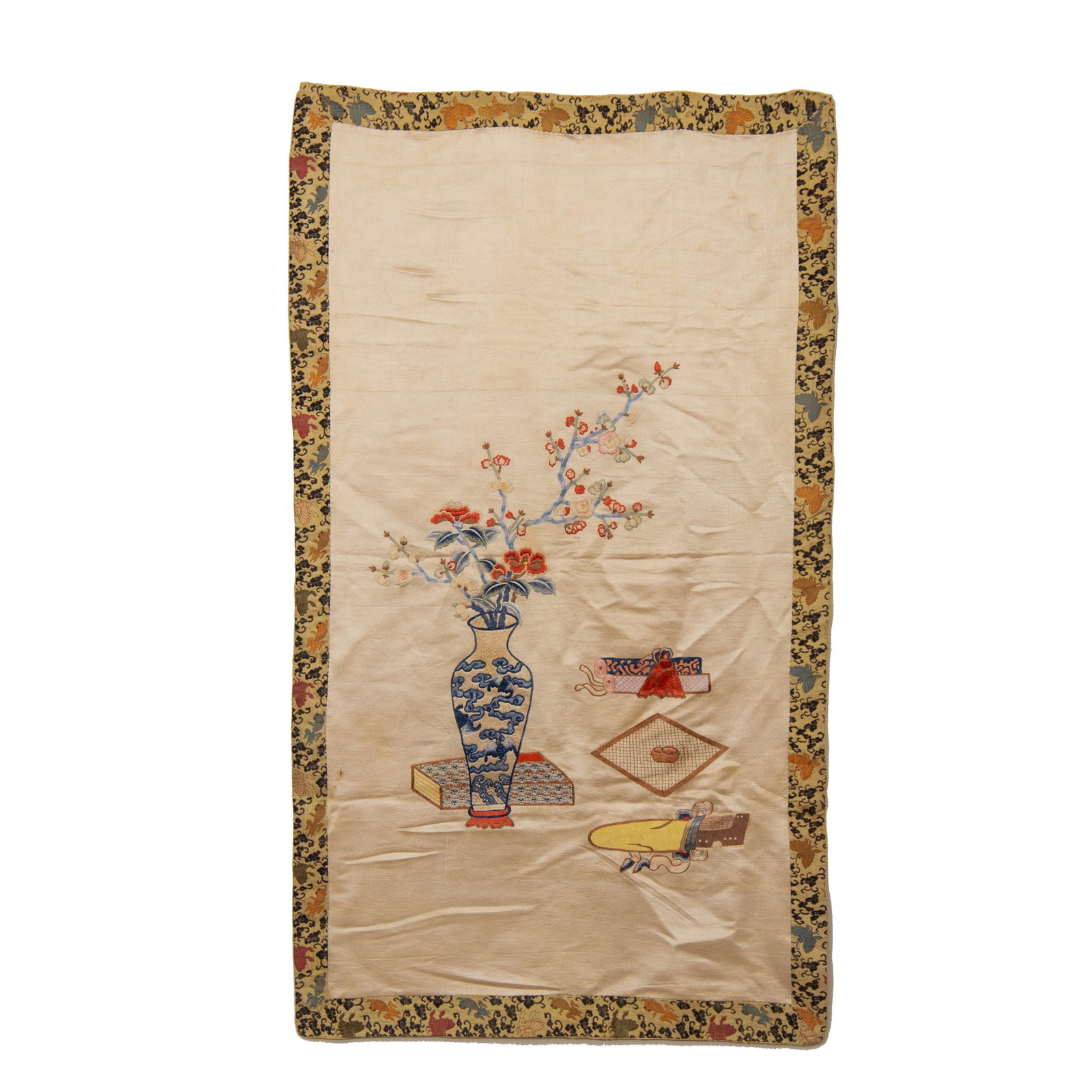 Chinese Embroidered 'Antiquities' Panel (1 of 10)
