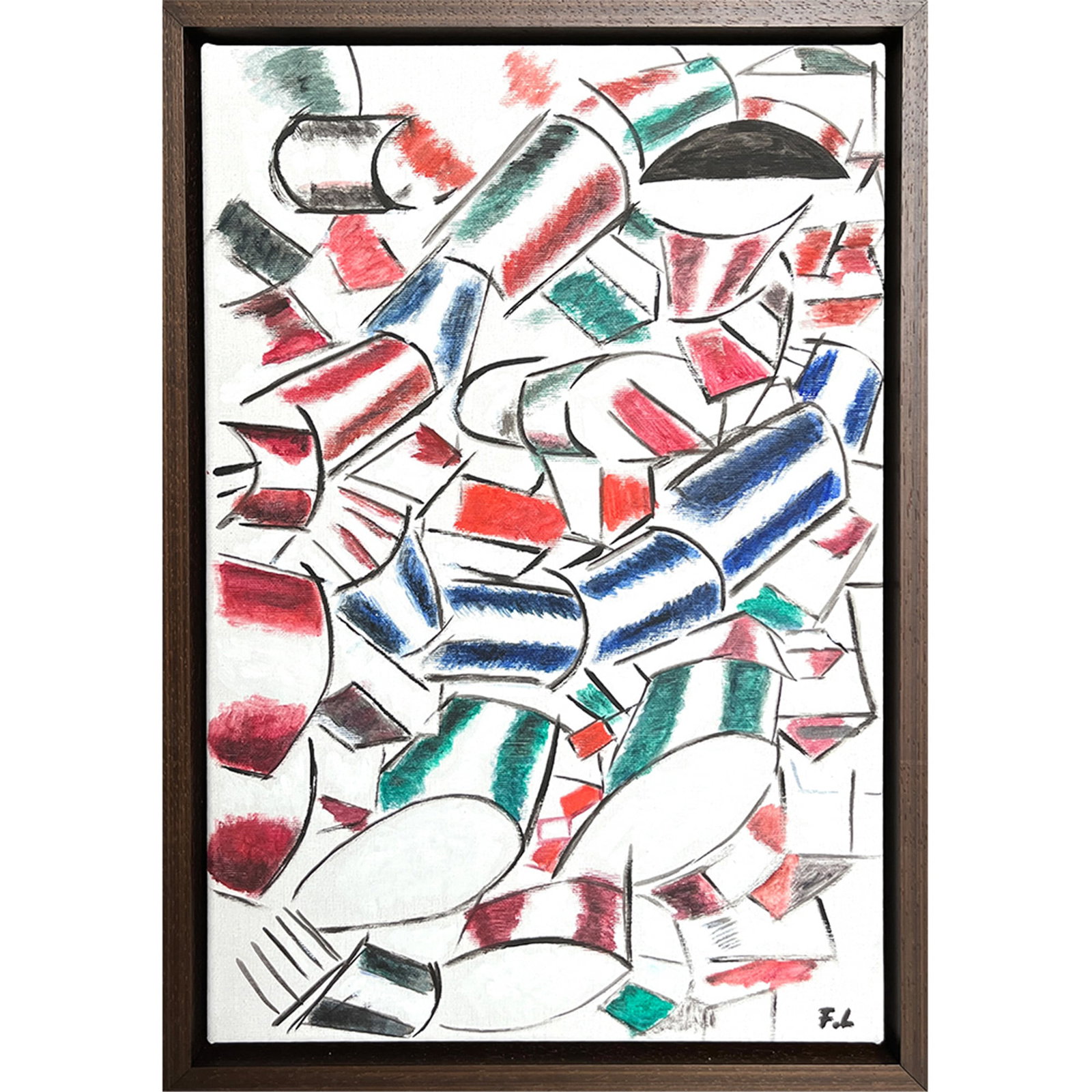 Contraste de formes Signed Fernand Leger: Contraste de formes Signed Fernand Leger Oil on canvas. Contraste de formes with its deliberately dissonant and rhythmic agglomeration of forms, its tumble of cylinders and cubes, clearly