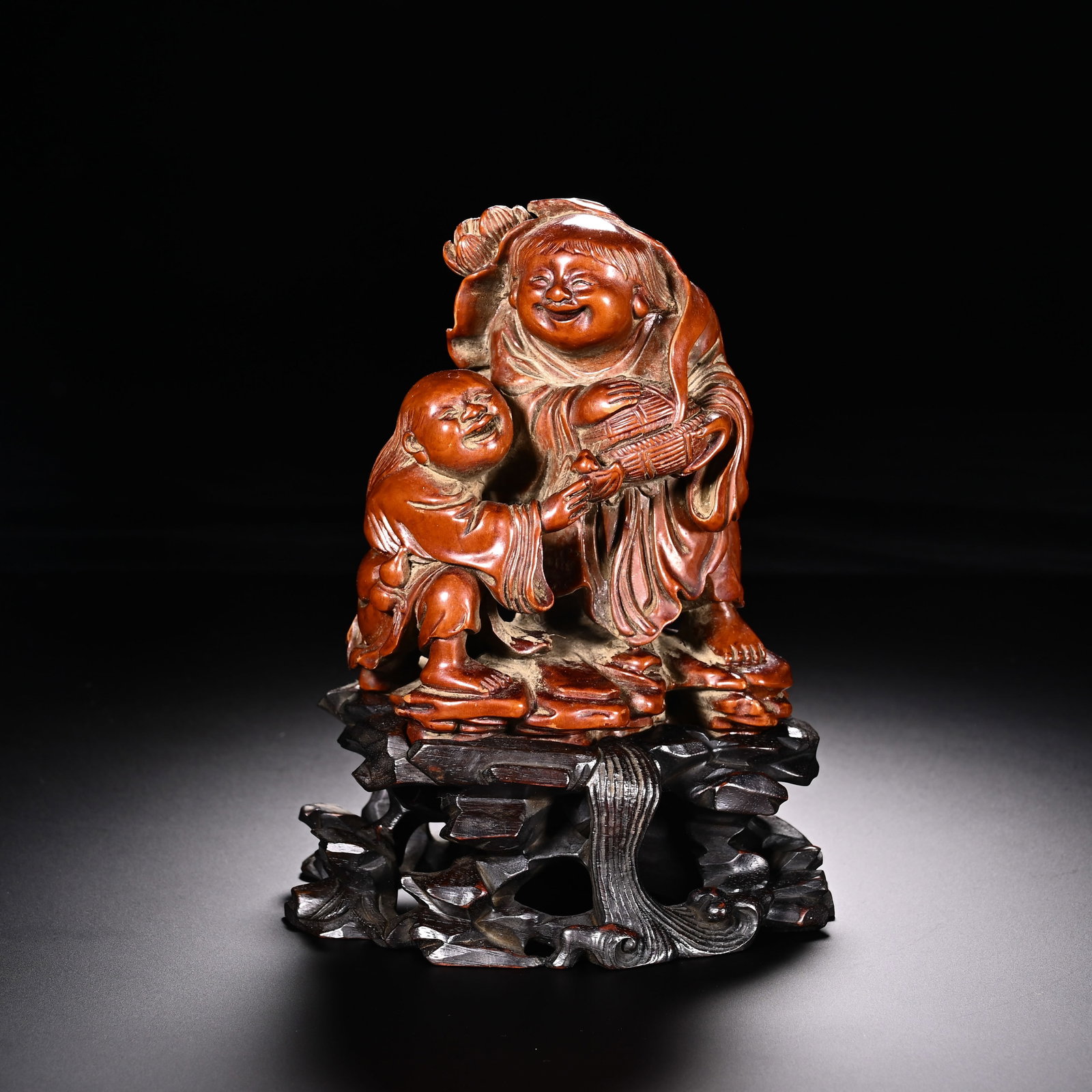 A Chinese Boxwood He-He Erxian Group (1 of 9)