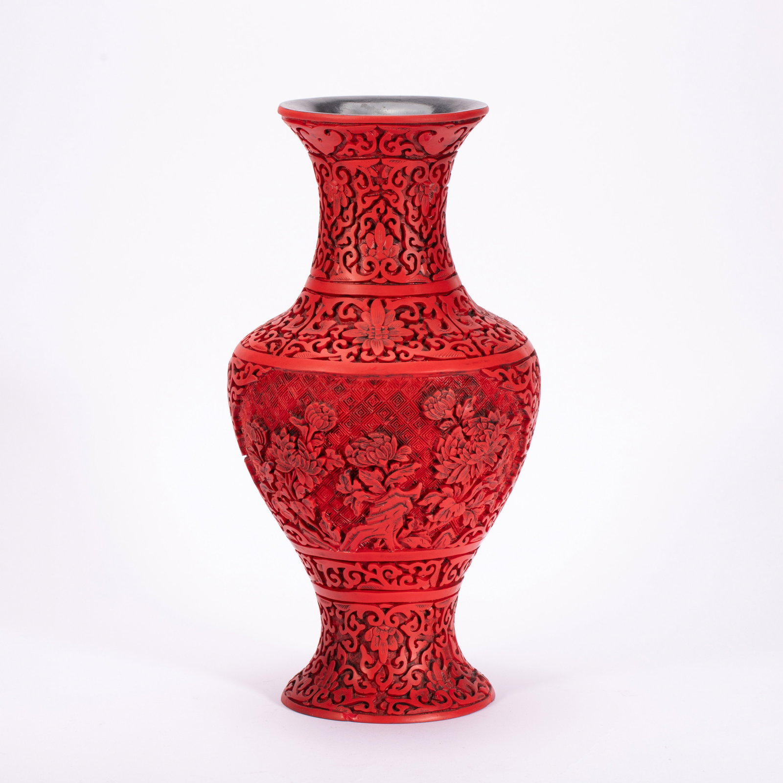 Chinese Carved Red Lacquer Vase (1 of 10)