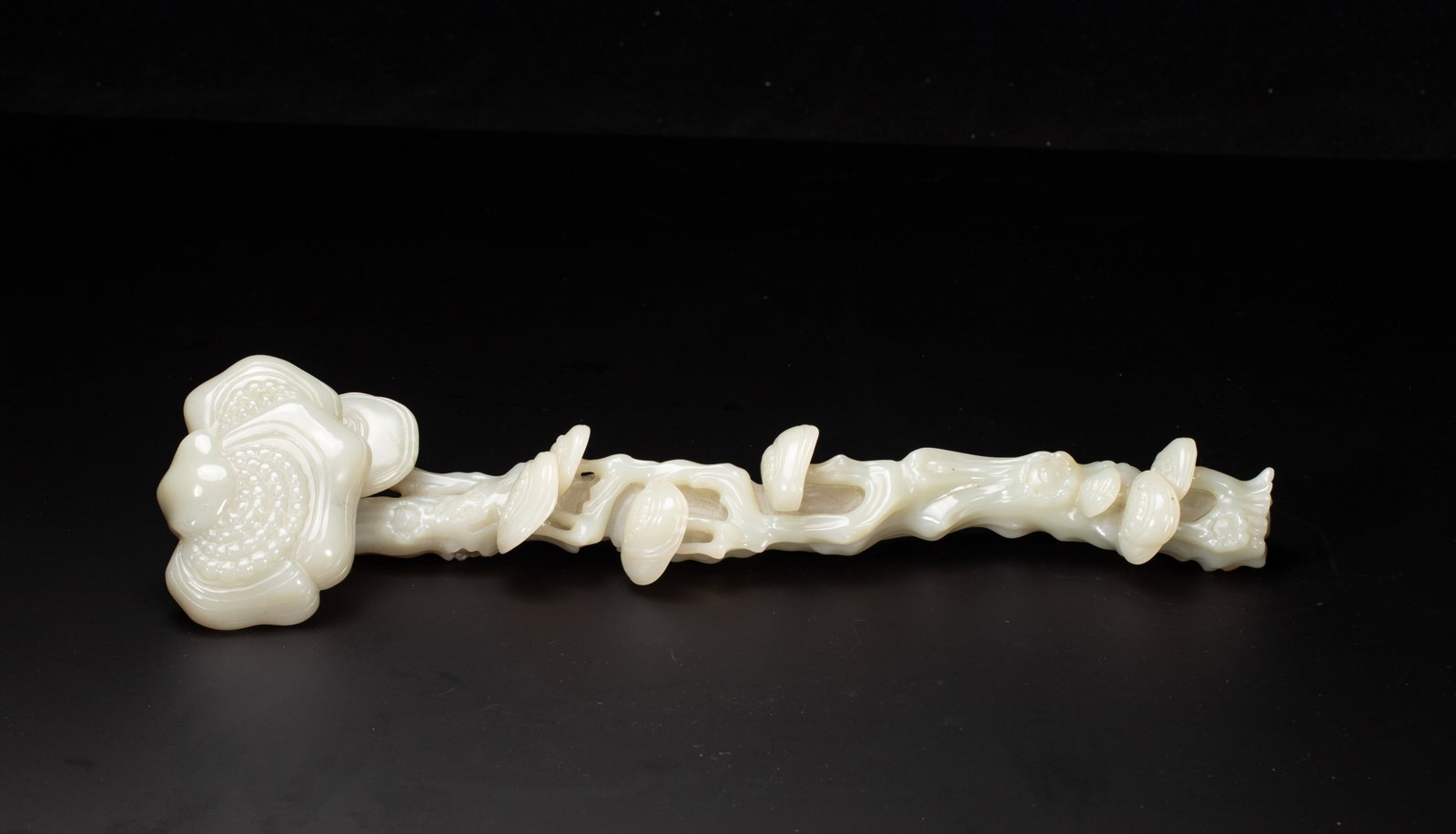 Chinese Hetian White Jade Ruyi Scepter (1 of 10)