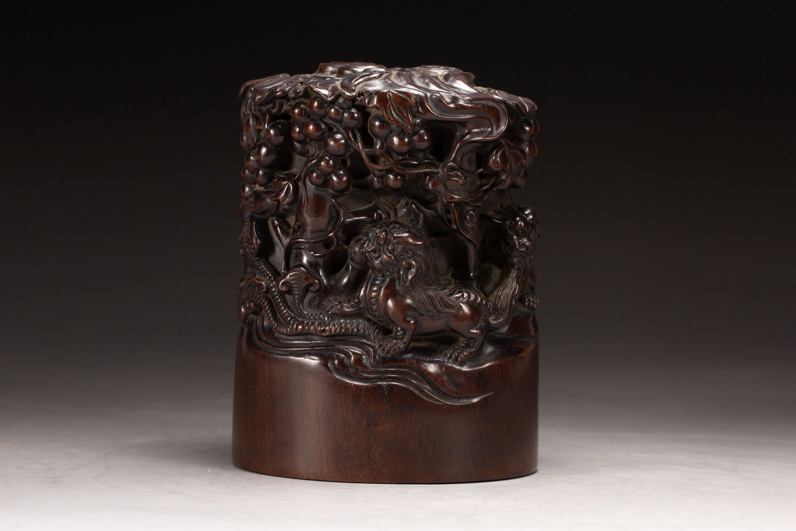 Chinese Sandalwood Mythical Beast Seal (1 of 7)