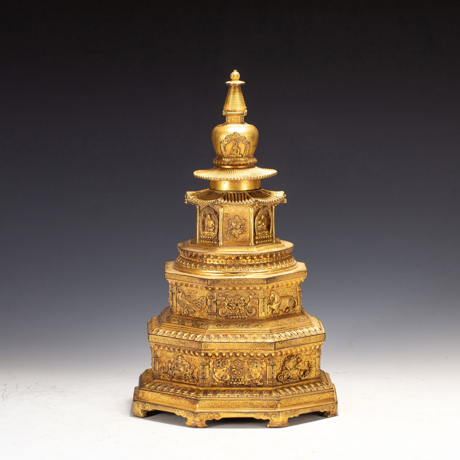 Chinese Gilt Bronze Buddhist Stupa (1 of 10)