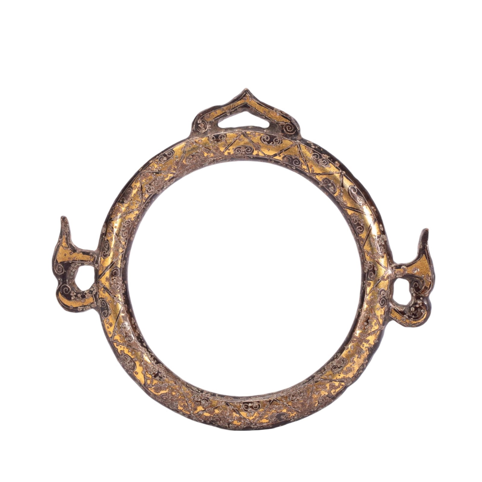 Chinese Gold and Silver Inlaid Bronze Ring Ornament (1 of 7)