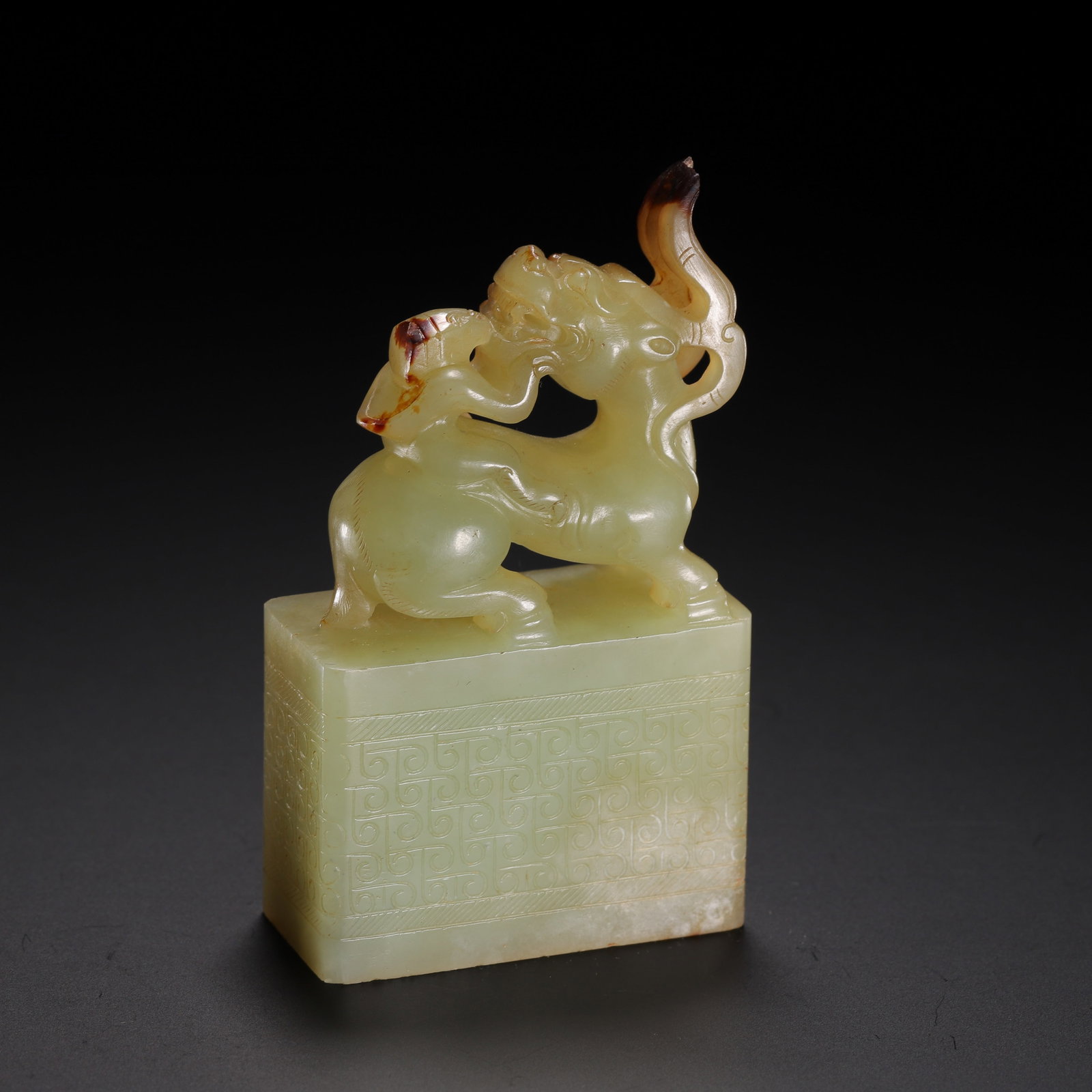 Chinese Hetian Jade Mythical Beast Seal (1 of 9)