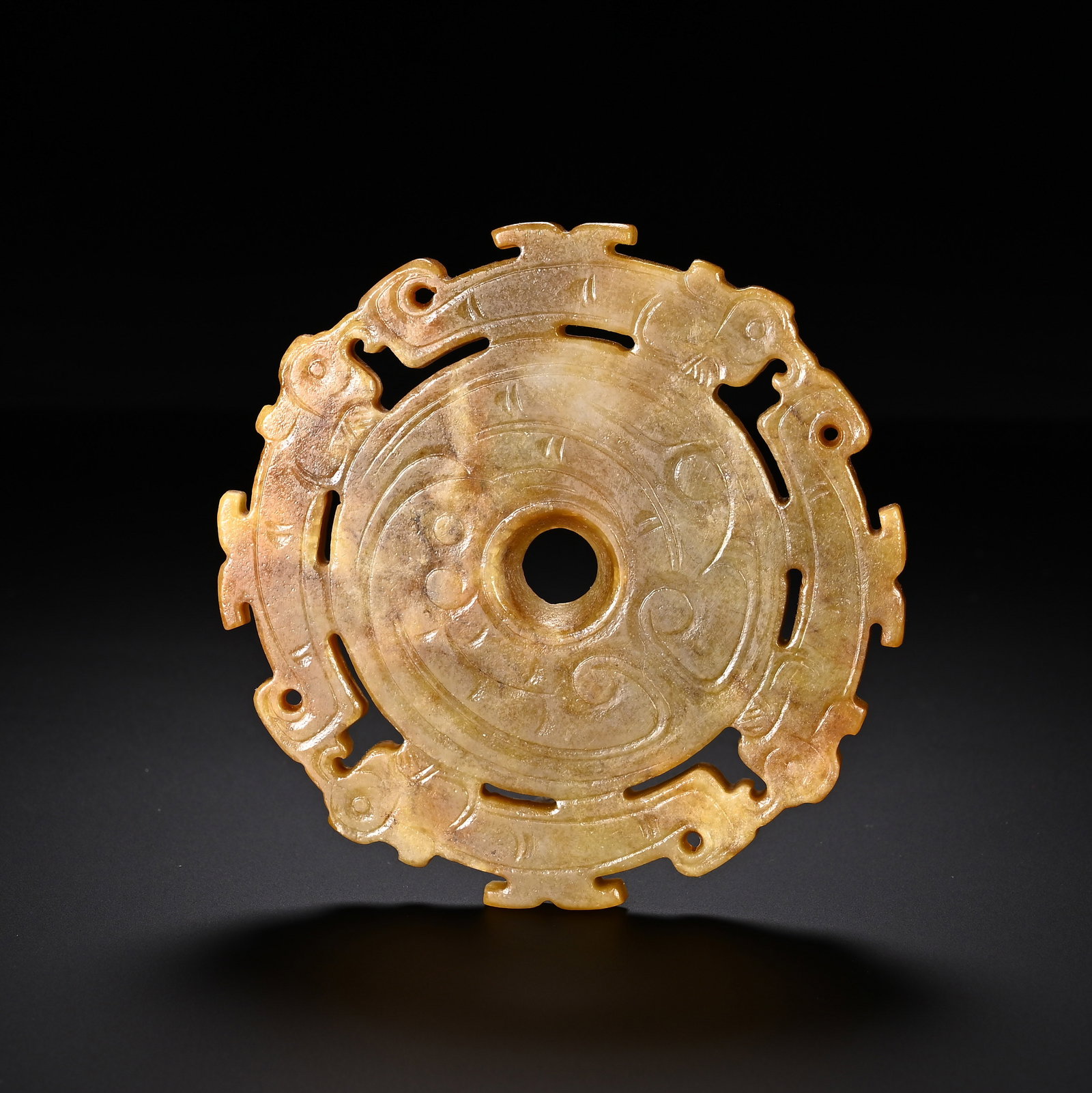 Chinese Hetian Jade Ornate Bi Disc (1 of 6)