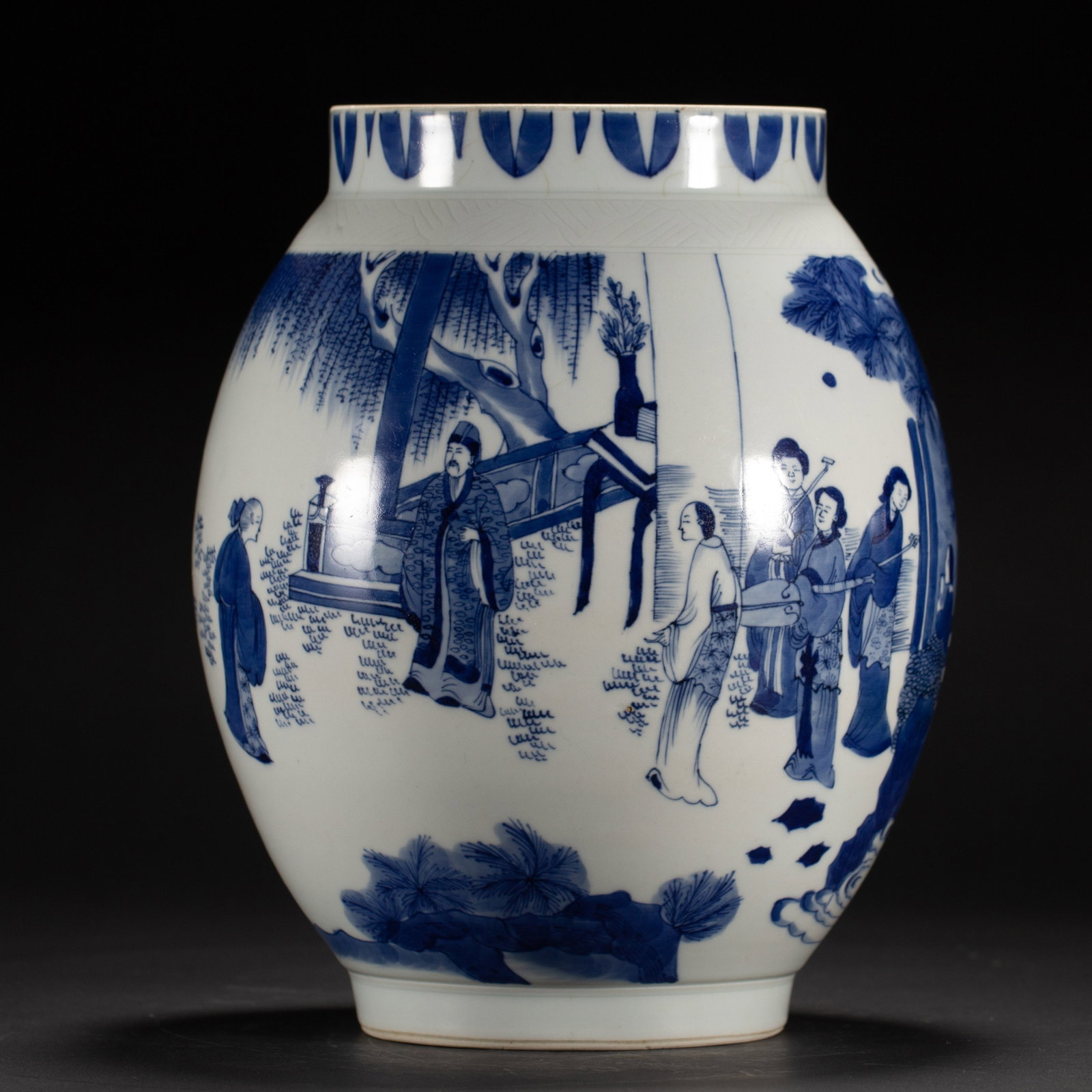 Chinese Blue and White Figural Jar (1 of 8)
