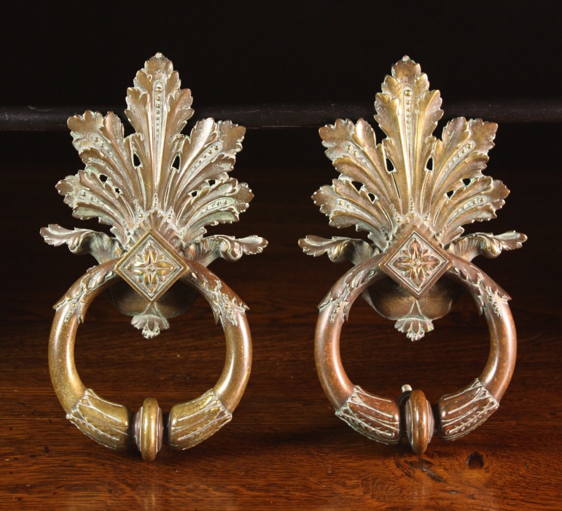 Two Decorative 19th Century Bronze Door Knockers s: Two Decorative 19th Century Bronze Door Knockers stamped GALLER ANVERS No 89. 9½ ins (24 cms) long.