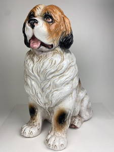 24" Ceramic St. Bernard Statue ITALY