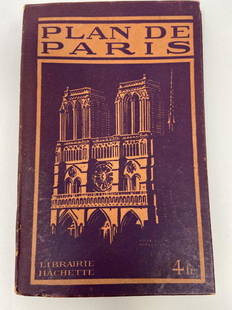 PLAN DE PARIS Rues De Paris w/ Map: Librarie Hachette. "Liste Alphabetique Des Rues De Paris". Includes fold-out map by Imp Dufrenoy, Paris - "Grave chez Herisson Garin, 6, Rue Vercingetorix par E. Schwartz" in bottom left corner.