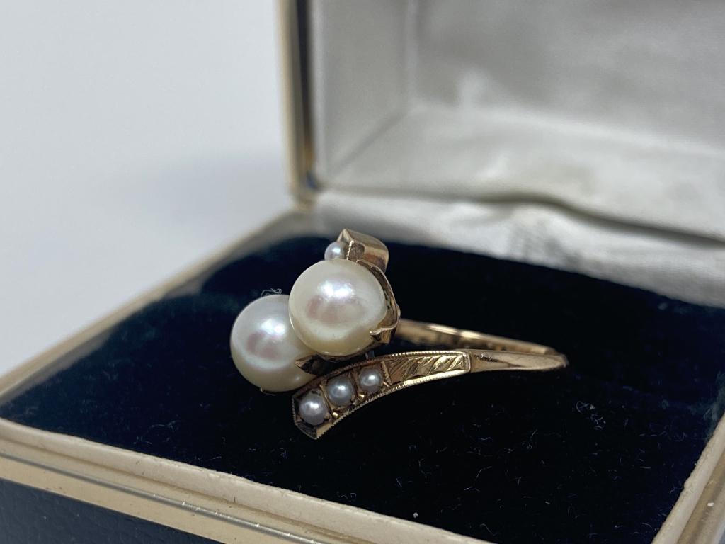 14k Gold Double Pearl Ring (1 of 6)