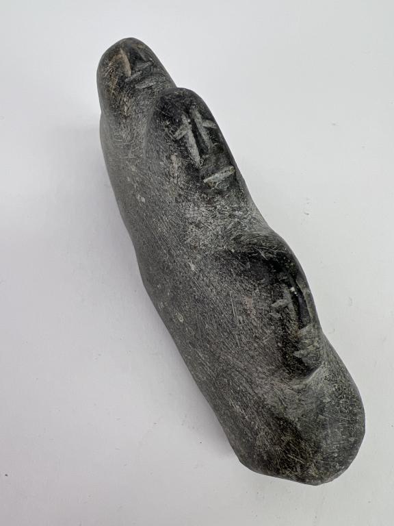 Inuit Carved Soapstone 3 Faces (1 of 9)