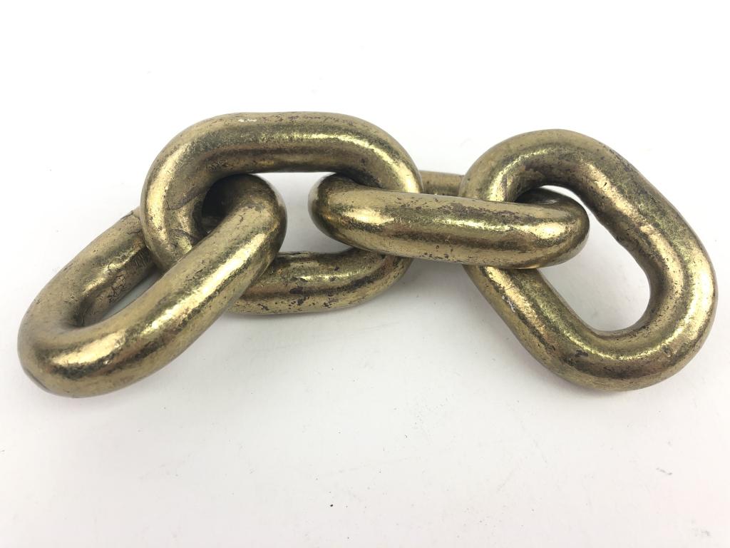 Attrib. Carl Aubock Brass Chain Paperweight (1 of 5)