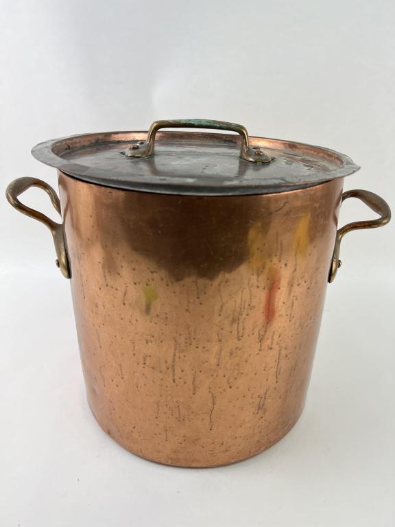 Two Handle Copper Stock Pot w Lid (1 of 11)