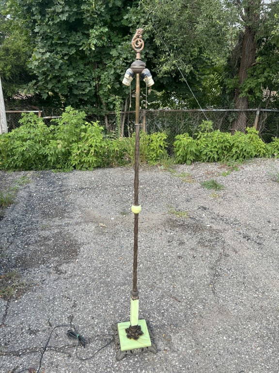 Antique Green Marble Floor Lamp Auction