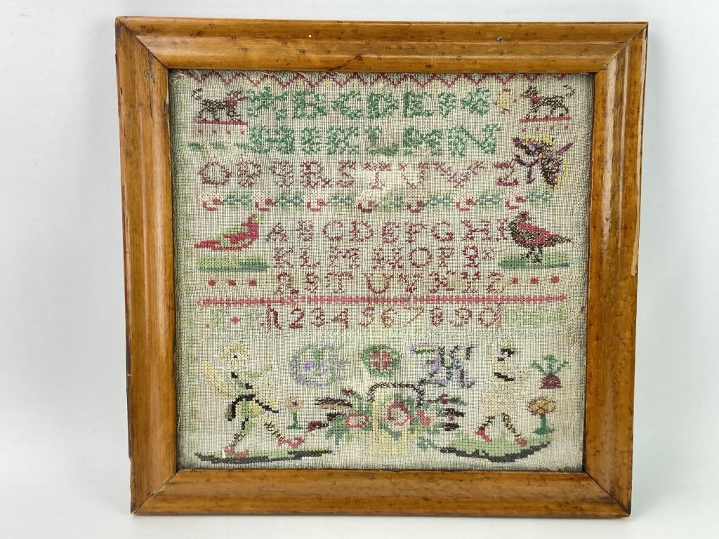 19th Century Needlework Sampler, 1864 (1 of 4)