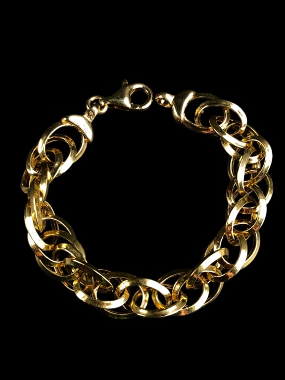 Gold Tone 925 ITALY Sterling Bracelet (1 of 3)