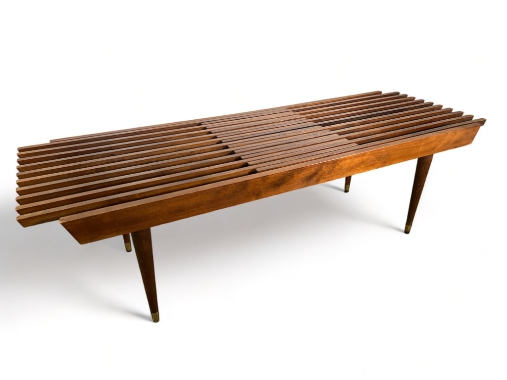 MCM Style Expandable Wood Slat Bench (1 of 13)