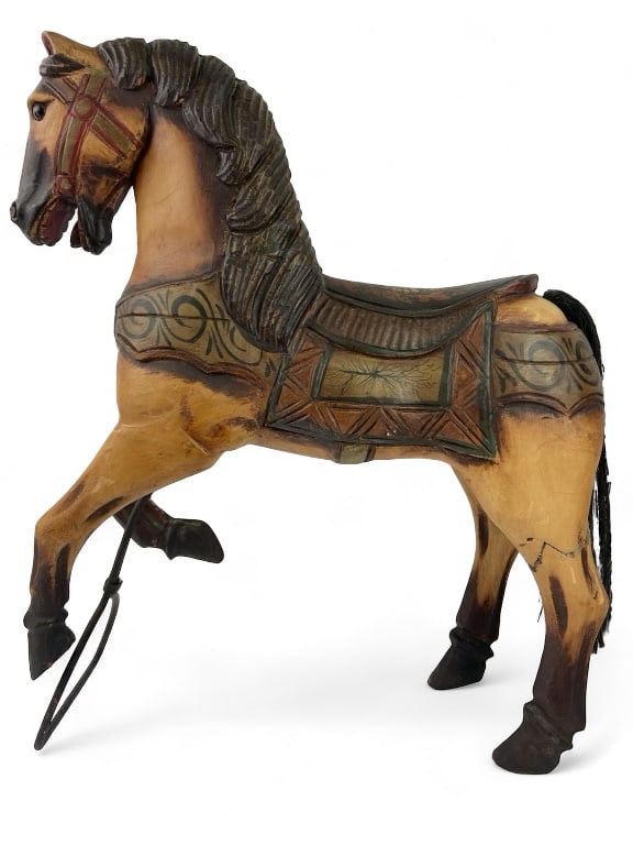 Antique Hand Carved Wooden Carousel Horse (1 of 8)