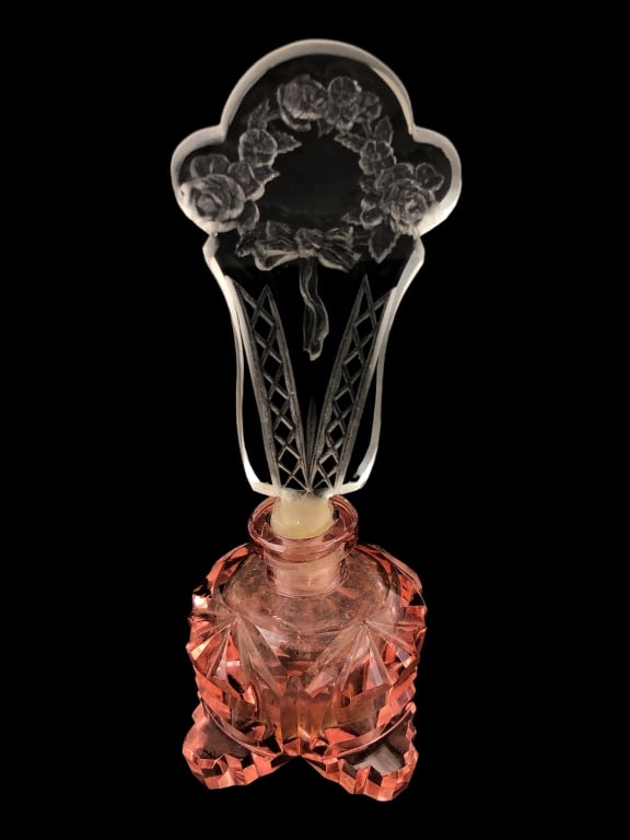 Vintage Czech Glass Art Deco Perfume Bottle (1 of 8)