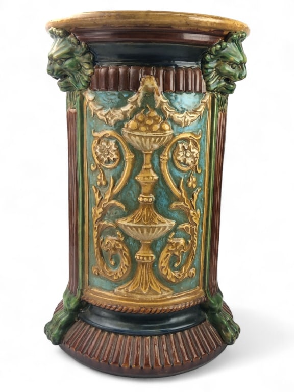 Large Ceramic Clawfoot Lions Head Umbrella (1 of 9)