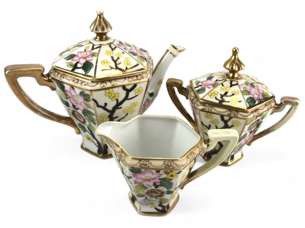 3pc Hand Painted Nippon Tea Set (1 of 17)