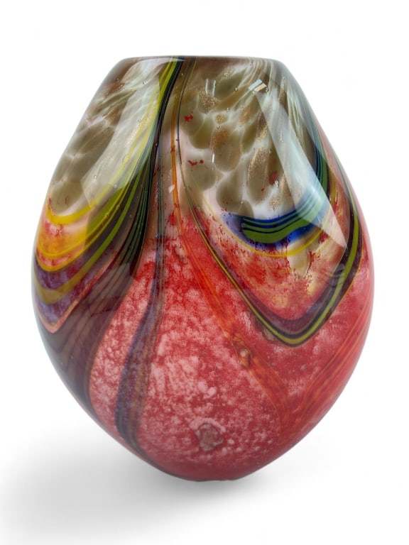 Italian Art Glass Multi-Color Swirl Vase (1 of 8)