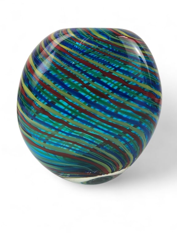 Murano Mid-Century Venetian Ribbon Glass Vase (1 of 5)