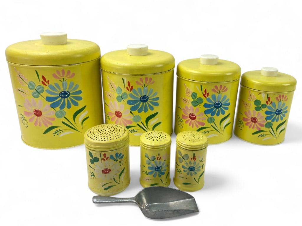 (4) Vintage Ransburg Tin Canister Set + (3) (1 of 9)
