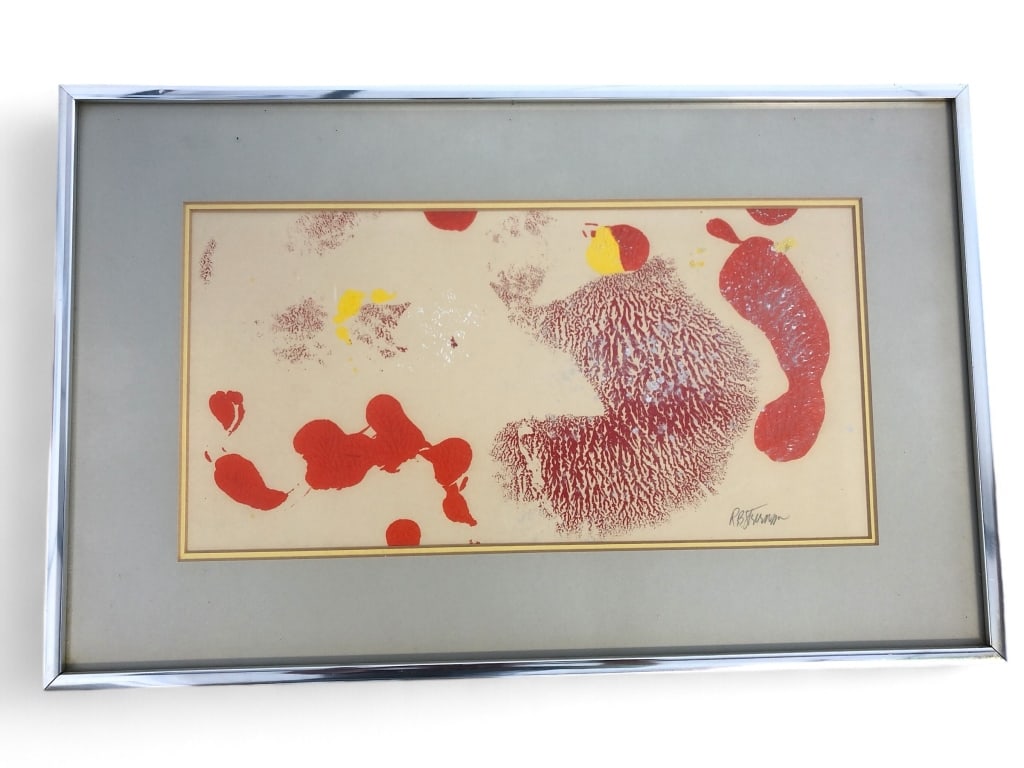 Original Signed MCM Style Abstract Painting (1 of 3)